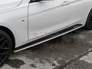 КОМПЛЕКТ НАКЛАДОК (ЛЕЗВИЙ) под пороги M-Perfomance BMW 3 F30/F31 (под покраску) + УСТАНОВОЧНЫЙ КОМПЛЕКТ