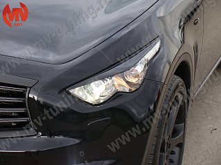 Реснички на фары var №2 Infiniti FX (2008 - 2013) + УСТАНОВОЧНЫЙ КОМПЛЕКТ